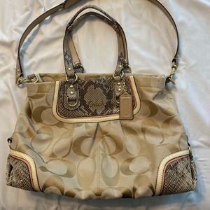 Coach Ashley Signature Exotic Spectator Satchel
